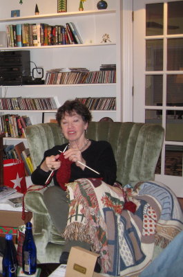 Kathy knitting