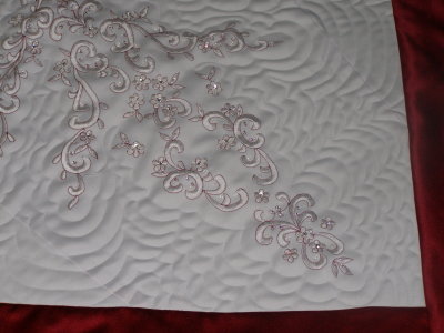 close up wedding dress quilt
