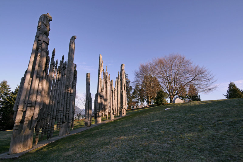 Totem Poles in Centennial Park, on top of Burnaby Mountain