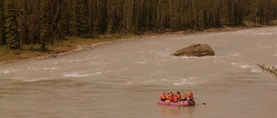 River rafting after Athabasca falls