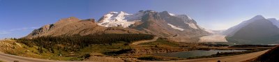 Athabasca glacier and mountain panorama