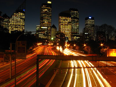 Sydney at night, the Cahil Expressway
