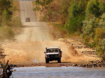 Crossing the Pentacost River on the Gibb River Road