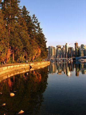 Stanley Park, the Yacht Club and downtown