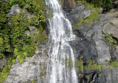 one of the waterfalls seen from the train