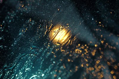 Light through rainy window