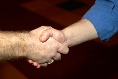 Friend's handshake?