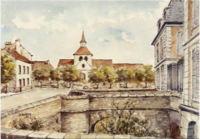 LEglise Saint Sulpice et les fosss du Chateau