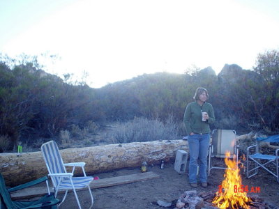 Finally a morning fire to drink coffee by