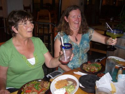 Kiwi Jeanette & Heather giving a toast