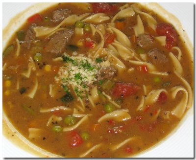 Italian Beef Vegetable Noodle Soup