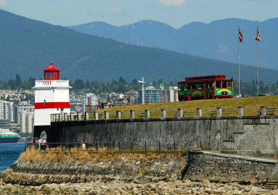 lighthouse and tram