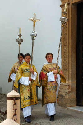 on their way to procession