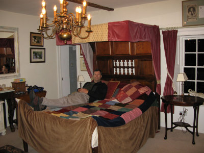 Our 1842 canopy bed, the Avebury Lodge, UK