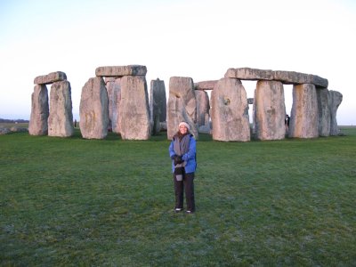Cynthia with Stonehenge