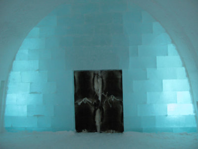 Front door of the famous Ice Hotel (exciting!!)