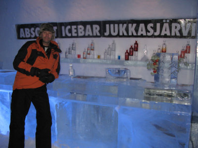 Jim enjoying the Ice Bar