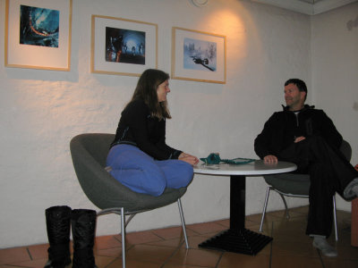 Dinner and Scrabble in the warm bar