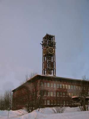 Clock tower in Kiruna