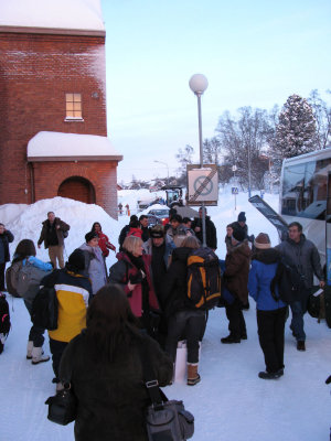 Arriving at the train station in Kiruna
