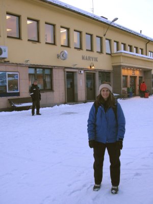 Arriving at Narvik train station