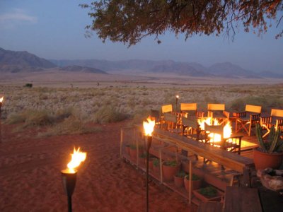 Fire circle at Wolwedans Dune Camp