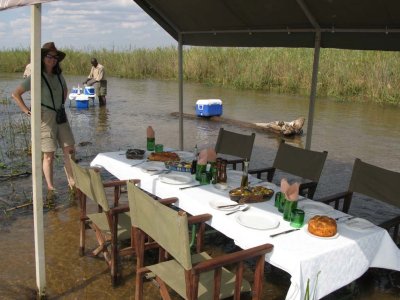 Lunch IN the river!