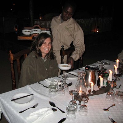 Wonderful dinner out under the stars