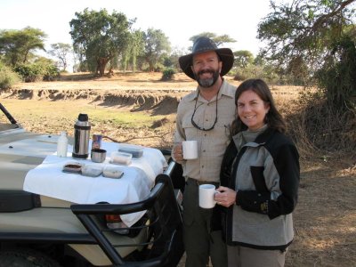 Tea time during game drive