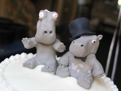 Stephanie and Mark made their own cake toppers