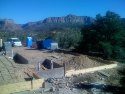 The half bathroom and garage