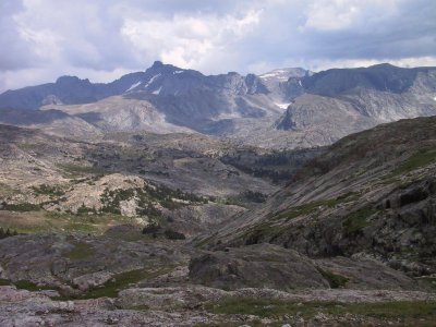 Cloud Peak (Elev 13,167) on Right Skyline, With Snow Fields