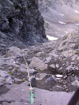 The Hour Glass.....I Think the Hour Glass is the Most Dangerous Spot on any of the Standard Routes on Co's 14'ers (GRoach)