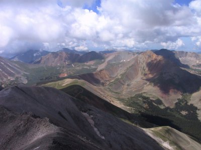 Antero Summit View of S Ridge, Grizzly Mt (13,708') of Right