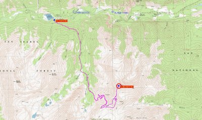 Antero, 1:24,000 USGS Topo, Route