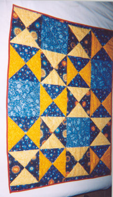 Astronomy Quilt made for Raishan Slayton (front). 40 x 45