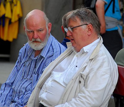 Two Men On A Bench In Gamla Stan