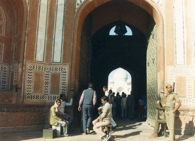 Taj Mahal seen through front gate