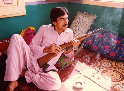 Musa Khan with rifle