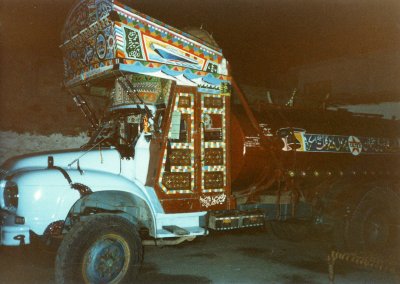 Tank truck at night