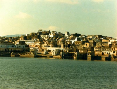 Pushkar skyline - across lake