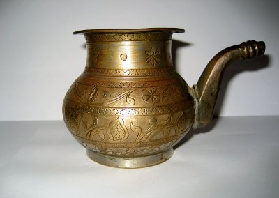 Small brass and silver wash lota (pot)-Afghanistan