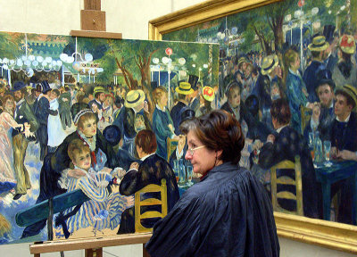 woman painting from a Renoir