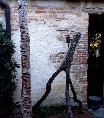 Andrea's sculpture with found wood