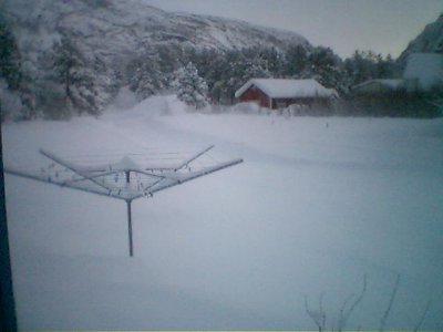It came so much snow that we couldn`t get out for two days:)