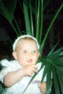 My first baby Natalie on holiday in Spain 1991