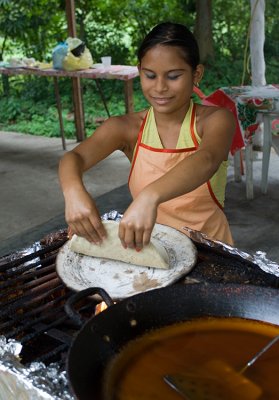 Girl in Food Stand