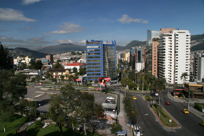 view from Hotel Quito on to Quito