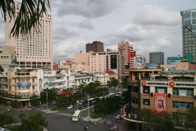view onto Saigon from top of Rex hotel