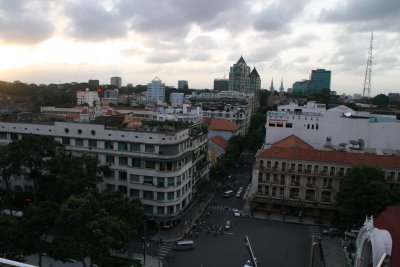 view onto Saigon from top of Caravello hotel